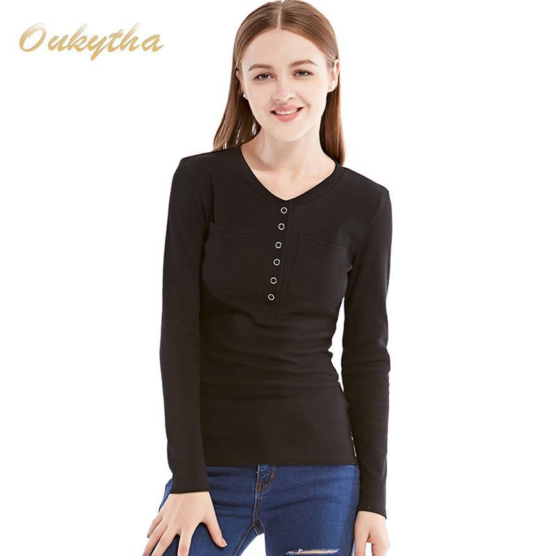 Blouses & Shirts Autumn Button Women Blusas Femininas Office Casual Shirt Long Sleeve Button Women Oukytha M15262 - Tokyo Fashion
