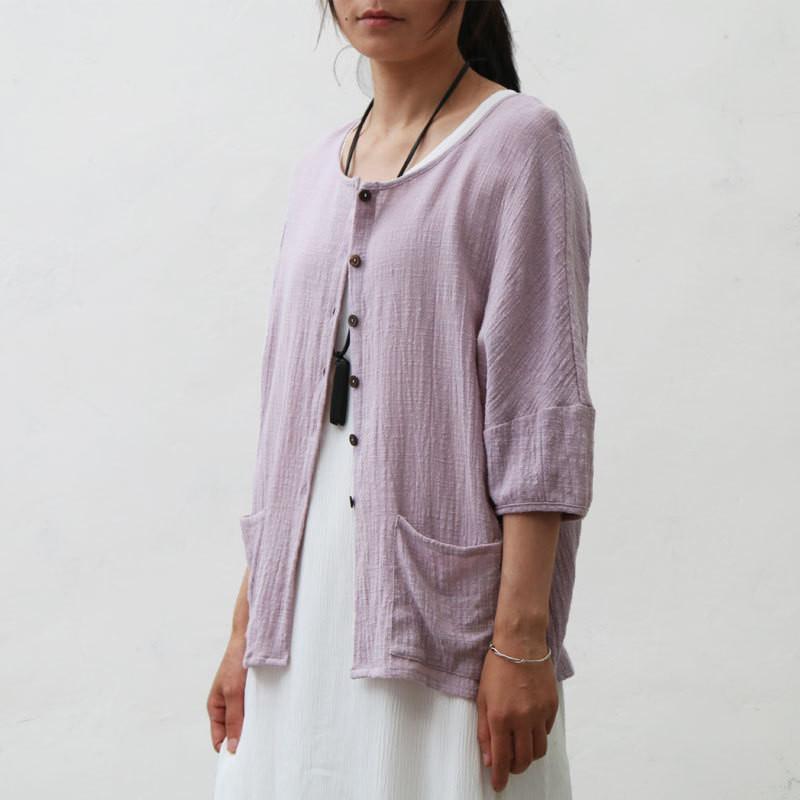 Button Pockets Loose Casual Blouses Vintage T-Shirts & Tops Women Johnature 4915058 - Tokyo Fashion