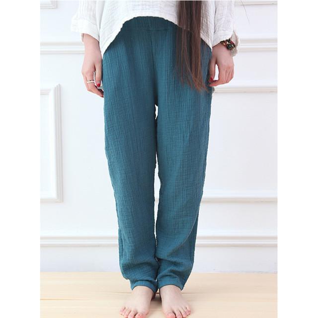 Breathable Loose Linen Trousers Vintage Pants Women Johnature 1278268 - Tokyo Fashion