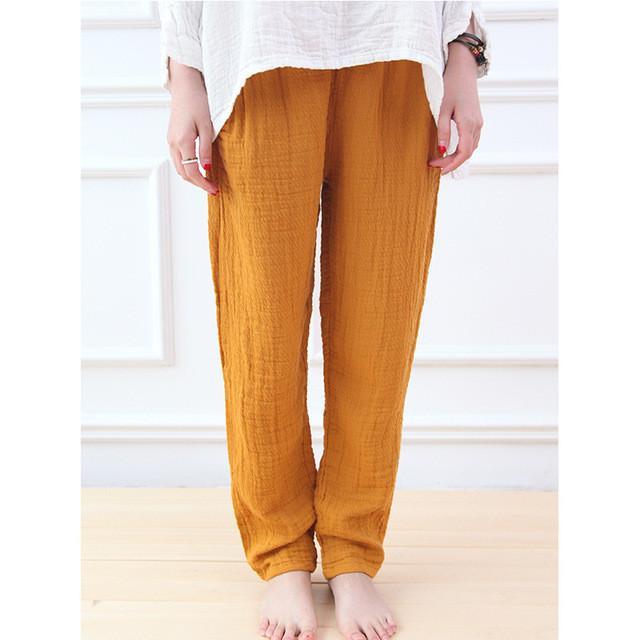 Breathable Loose Linen Trousers Vintage Pants Women Johnature 1278268 - Tokyo Fashion