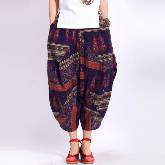 Breathable Bohemian Printing Floral Comfort Pants Women Johnature 2630075 - Tokyo Fashion