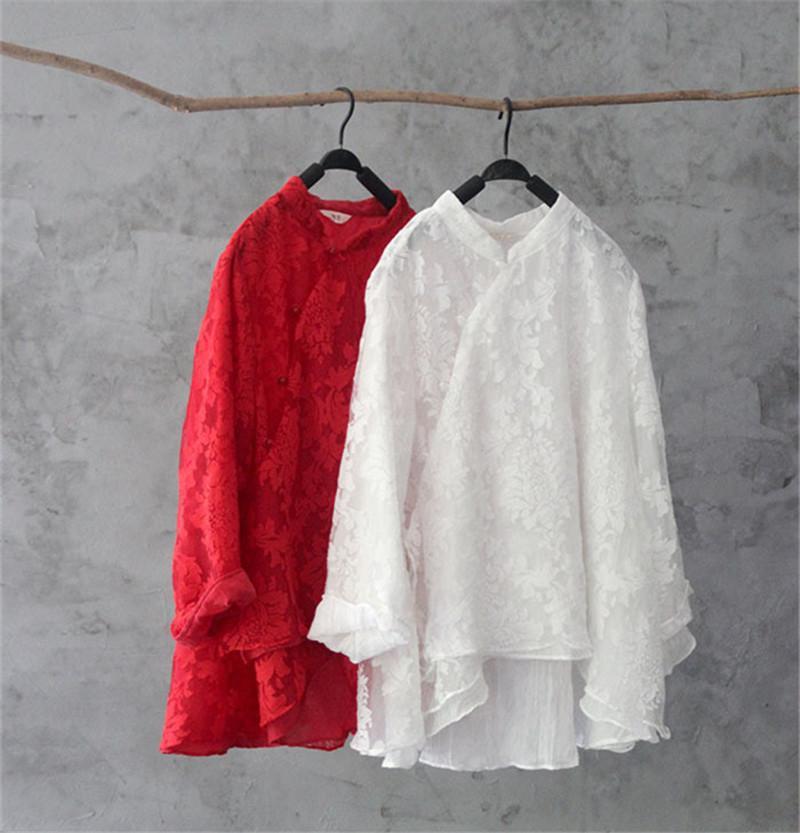 البلوزات عارضة لطيف قمصان فضفاضة الأعلى للمرأة Johnature 7136363