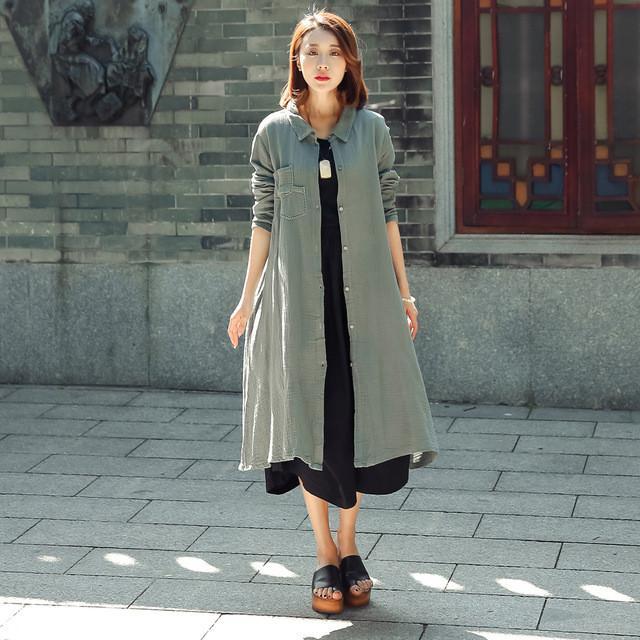 Button Cotton Linen Tops 3 Colour Shirts Women Johnature 7422032 - Tokyo Fashion